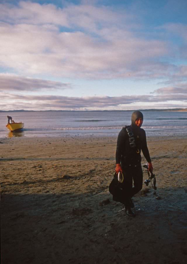 Abalone fisherman, Chiloe, 1988