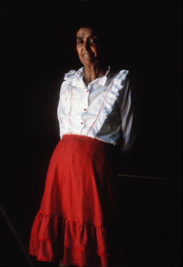 Shopkeeper in Cerro Navia shanty, Santiago, 1988