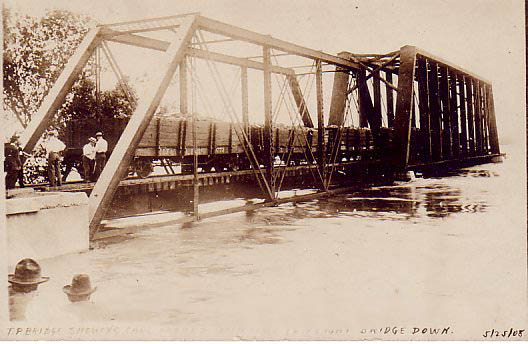 Postcard-Texas and Pacific Railroad Bridge,1908