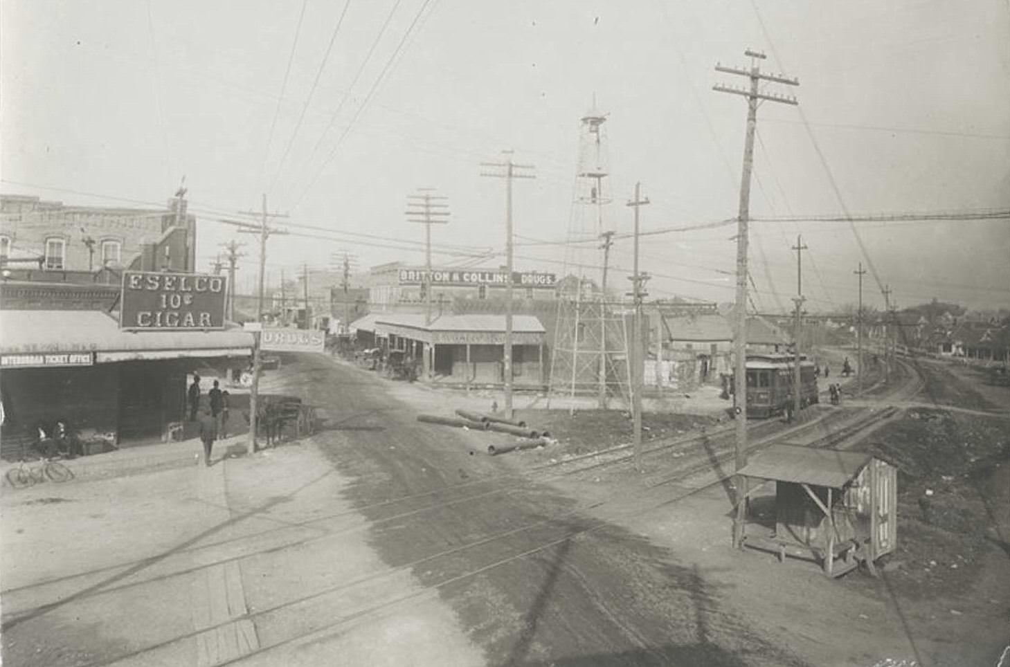 10th and Lancaster, Oak Cliff, 1902