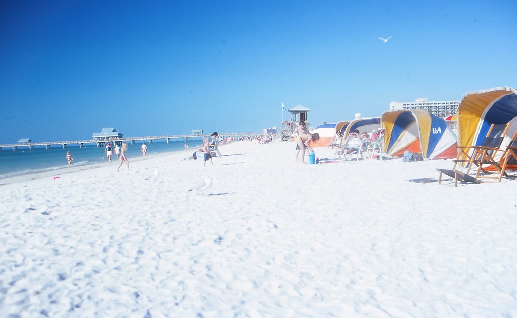 Cabana's along the beach, Clearwater Beach, Florida, 1990s