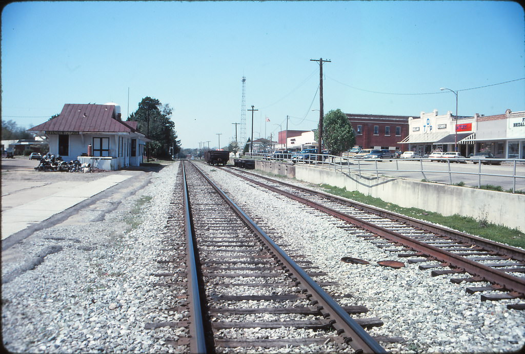 Tracks through downtown Defuniak Springs, Florida, 1992