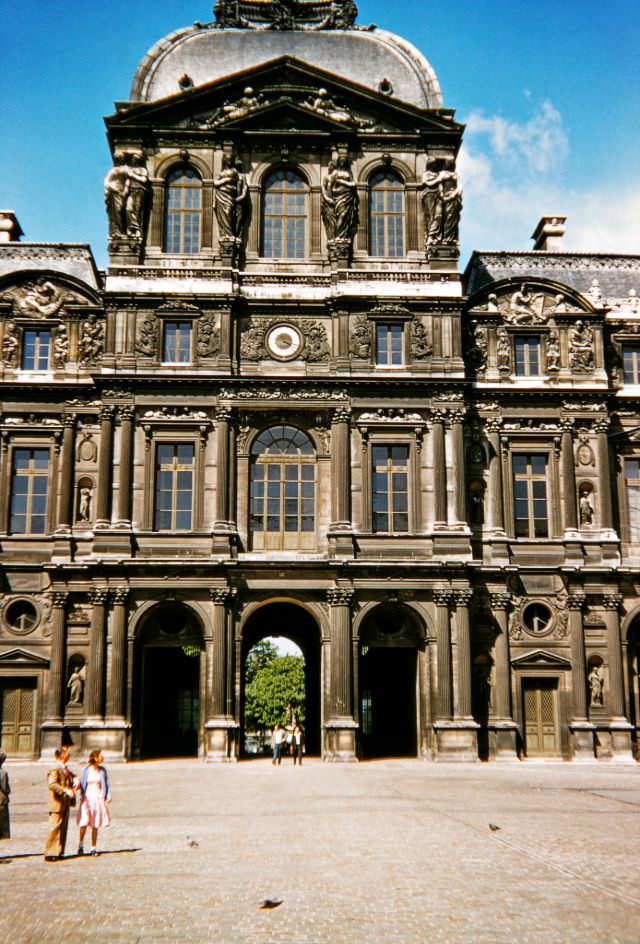 View from the Cour Carrée, Louvre, Paris, 1956