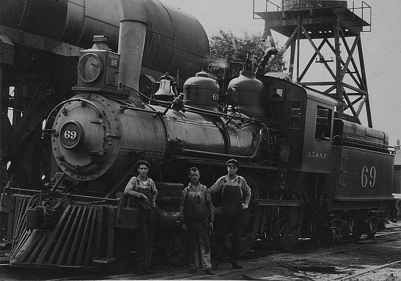 Santa Fe Railroad Engine, Tulare, 1890