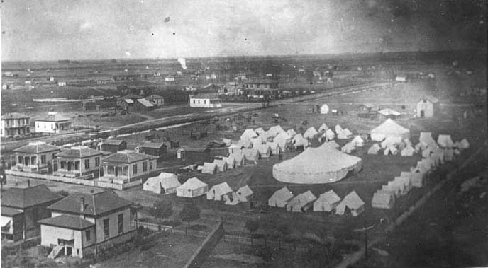 Adventist camp at P and Mariposa streets, Fresno, California, 1890