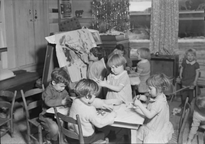 Scott's Run, West Virginia. Interior of the Jero WPA nursery - These children are from unemployed miners' homes, March 1937.