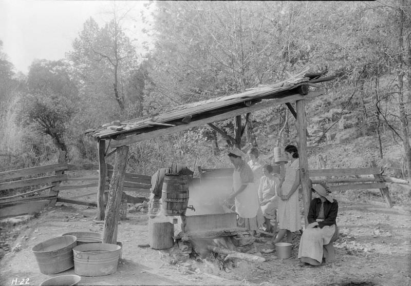 Boiling down sorghum at the Stooksberry homestead near Andersonville, Tennessee, October 1933