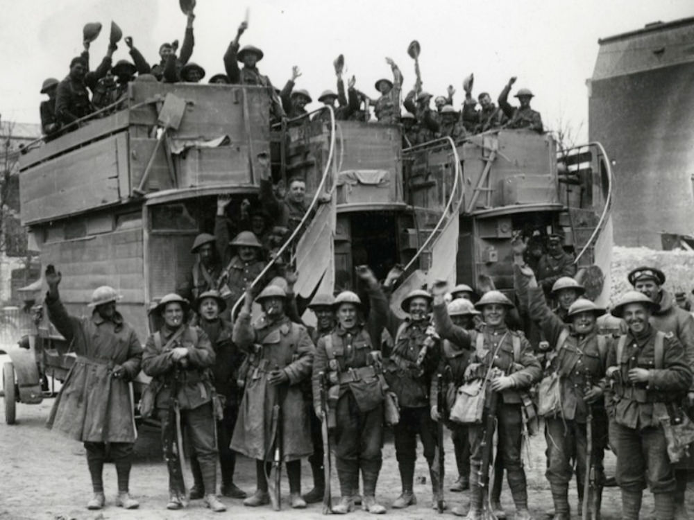 London Buses that Were Used to Transport British Soldiers to the Western Front During WWI