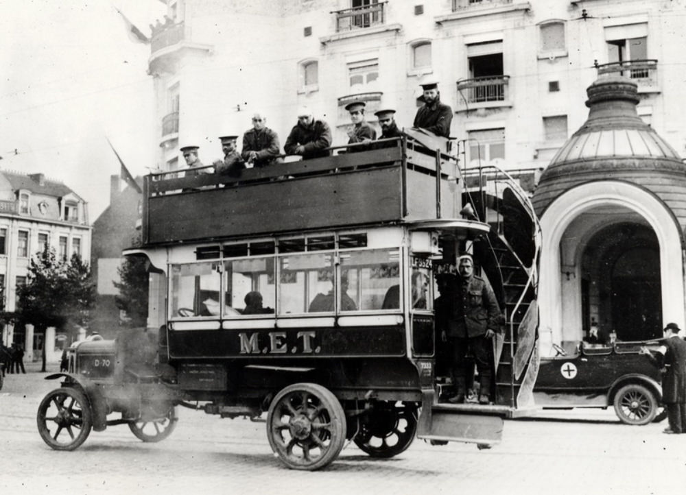 London Buses that Were Used to Transport British Soldiers to the Western Front During WWI