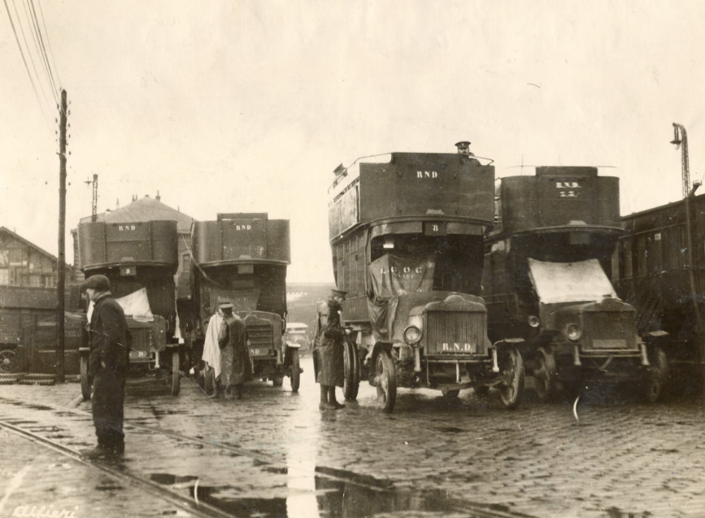 London Buses that Were Used to Transport British Soldiers to the Western Front During WWI