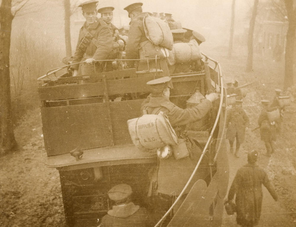 London Buses that Were Used to Transport British Soldiers to the Western Front During WWI