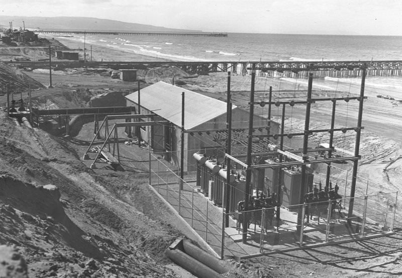 Hyperion Sewage Treatment Plant construction, 1923