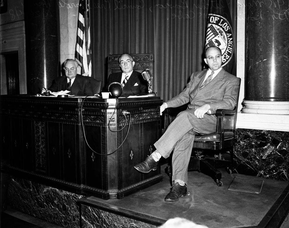 Smoggy Day at City Council, 1948