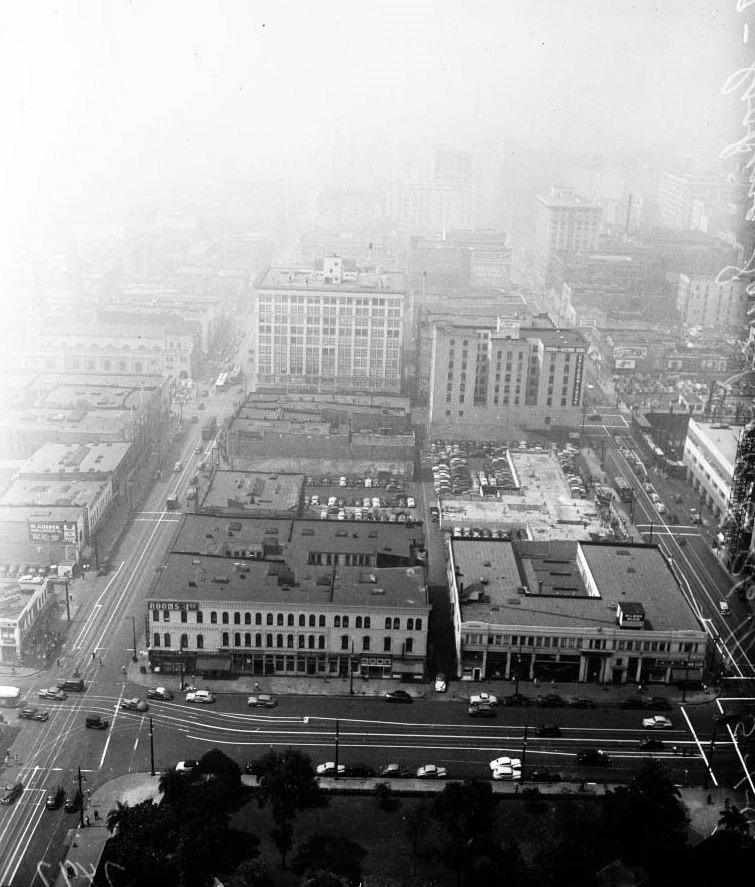 Looking south from City Hall tower, 1947