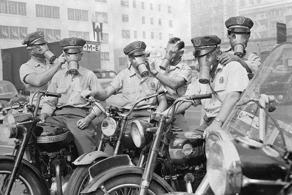 Men Wearing Gas Masks