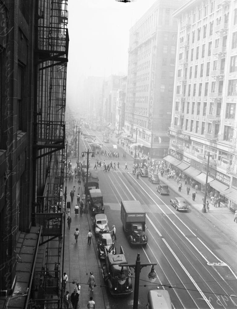 Looking west from City, 1948.