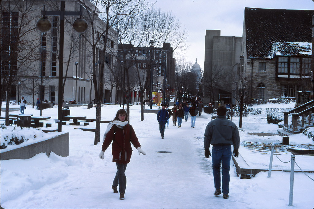 Library Mall, UW Madison, 1980s