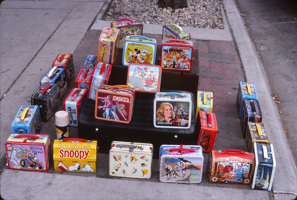 Lunchboxes on Display, outside UW Student Union, September 1986