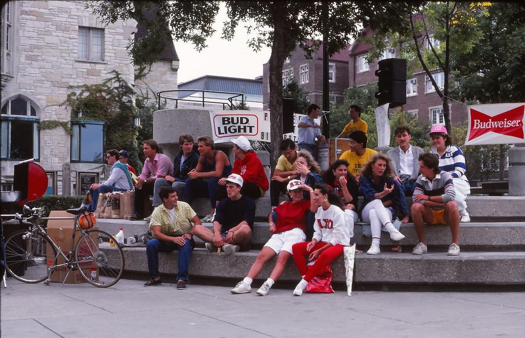 UW Students fall 1986 Library Mall, Madison, WI.