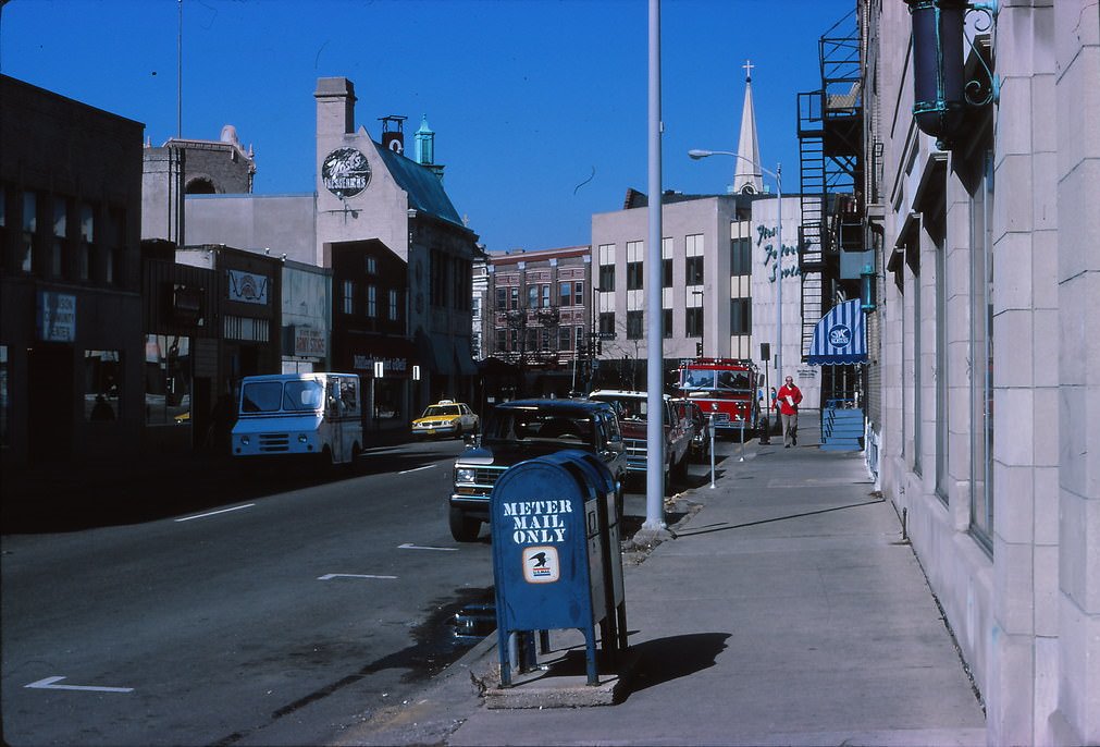 Fairchild Street, looking to State Street, Madison Spring, 1980s
