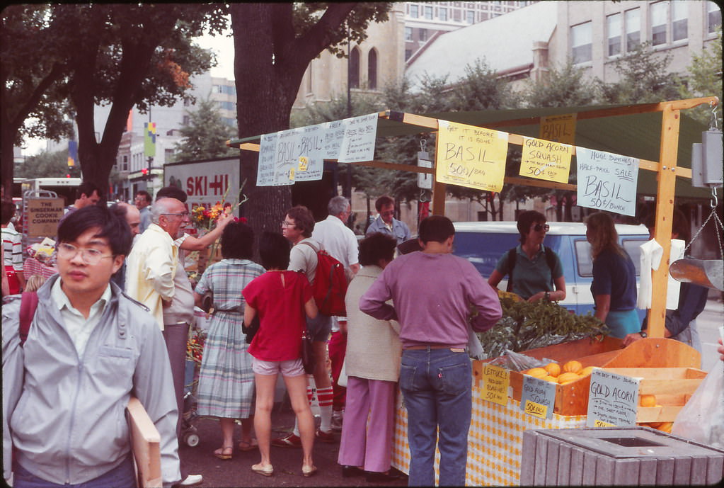 Farmers Market on the Square, Madison, WI Fall 1984