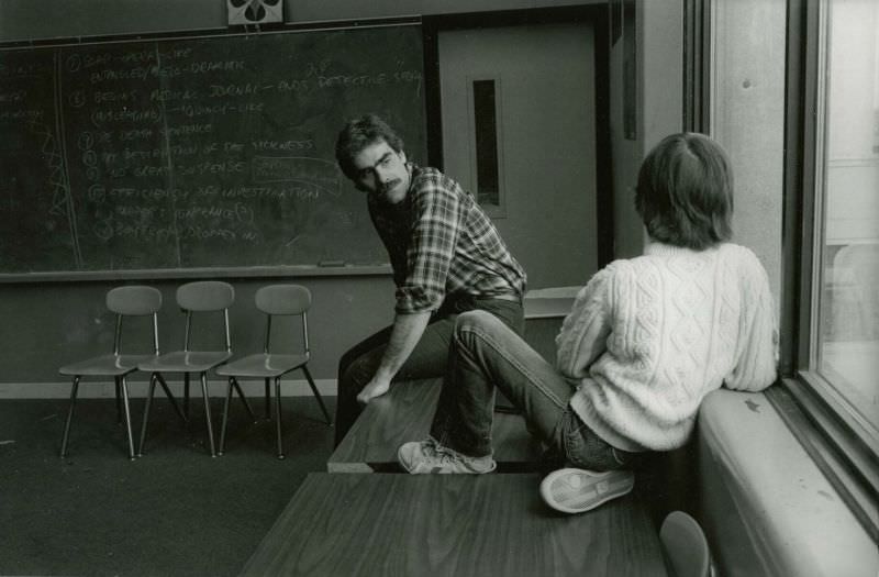 Teacher and student in classroom