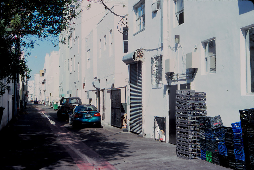 Alley between Ocean & Collins, Miami Beach, 1990s