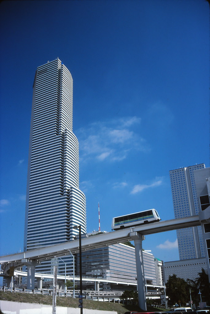 Miami Tower with Metromover Train, 1990s