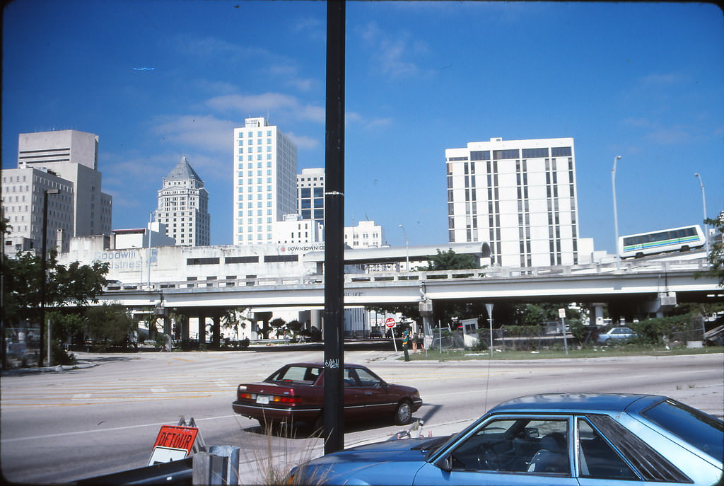 Downtown Miami from Miami Avenue, 1990s