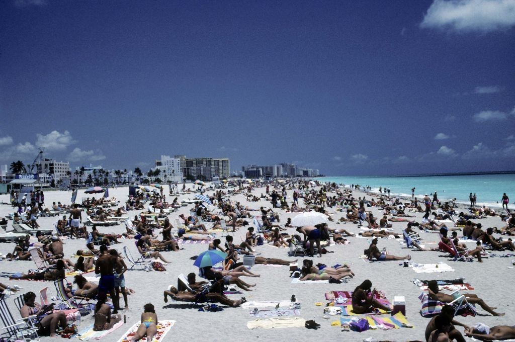 People in South Miami Beach on May 23, 1992.