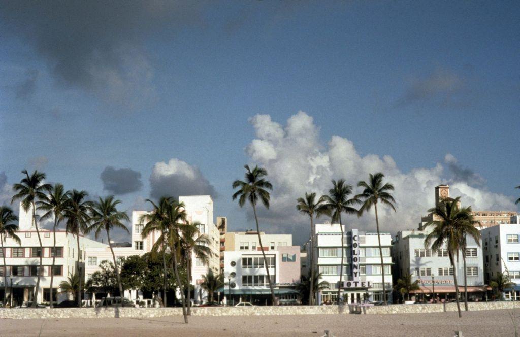 Skyline of Ocean Drive, Miami, 1992.