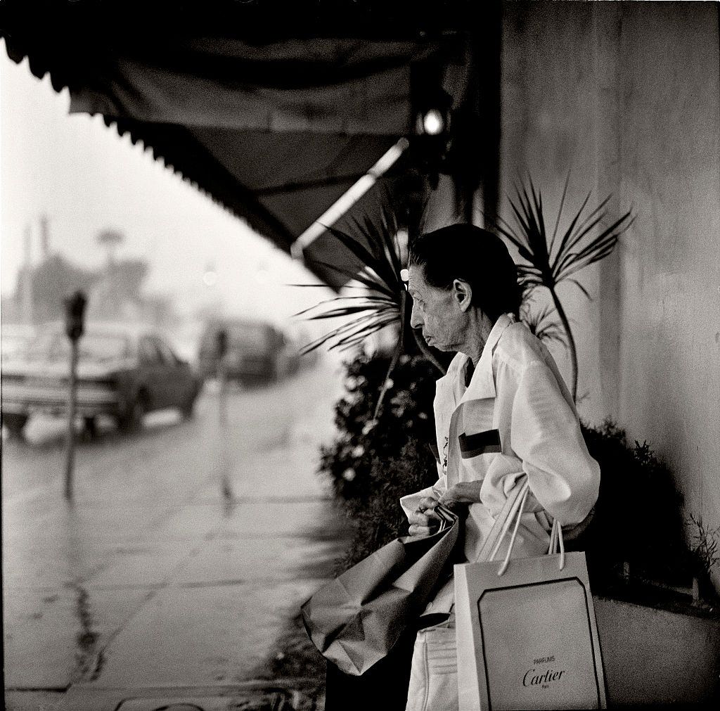 Sheltering from the rain, Miami beach, Florida.