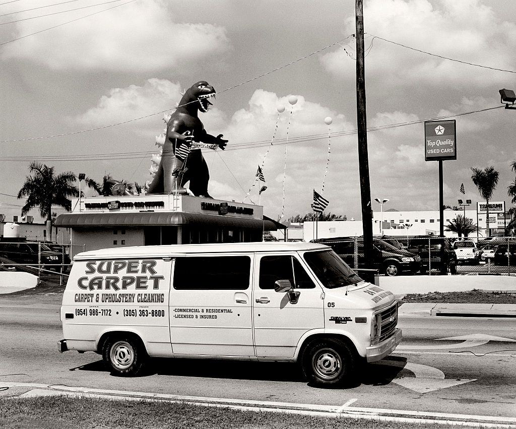 Carpet van, car showroom, Miami , Florida.