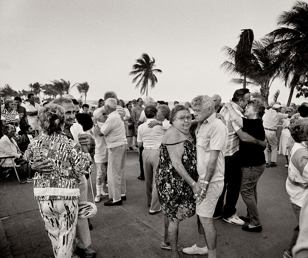 It is early Saturday evening on Hollywood Beach.