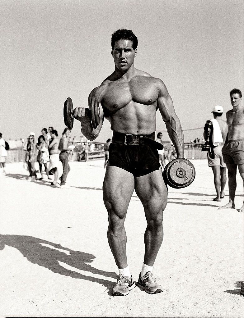 A 26 year old Ernest J Pence, Body builder at Miami Beach.