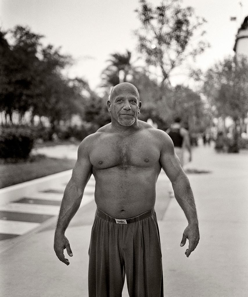 Bodybuilder, Lincon Mall, Miami Beach, Florida.