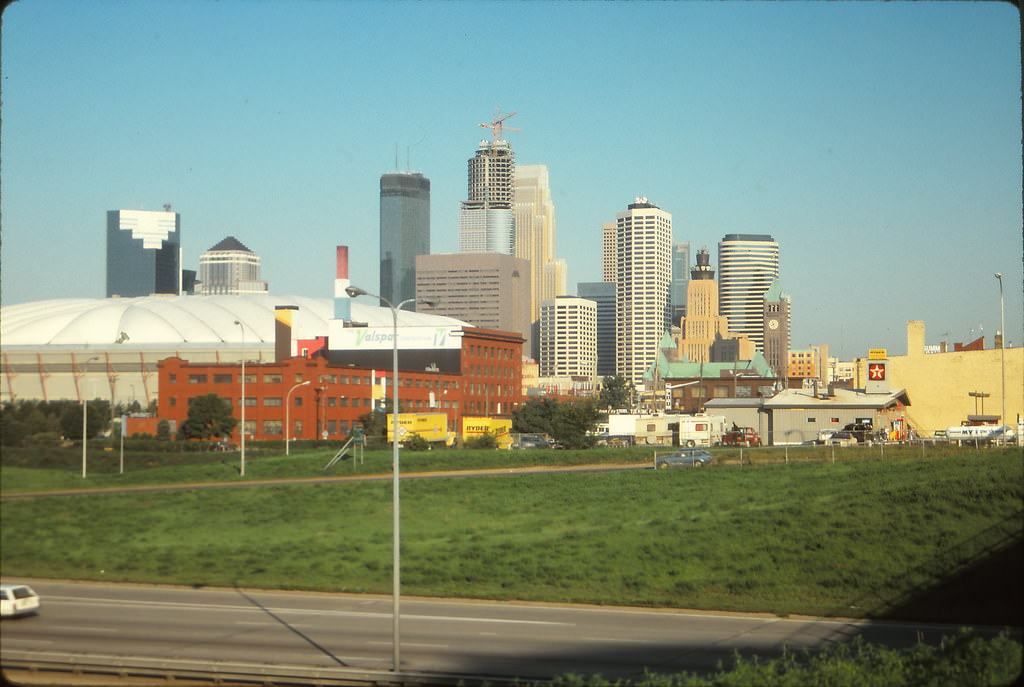 Minneapolis Skyline from 7 Corners Area, August 1991