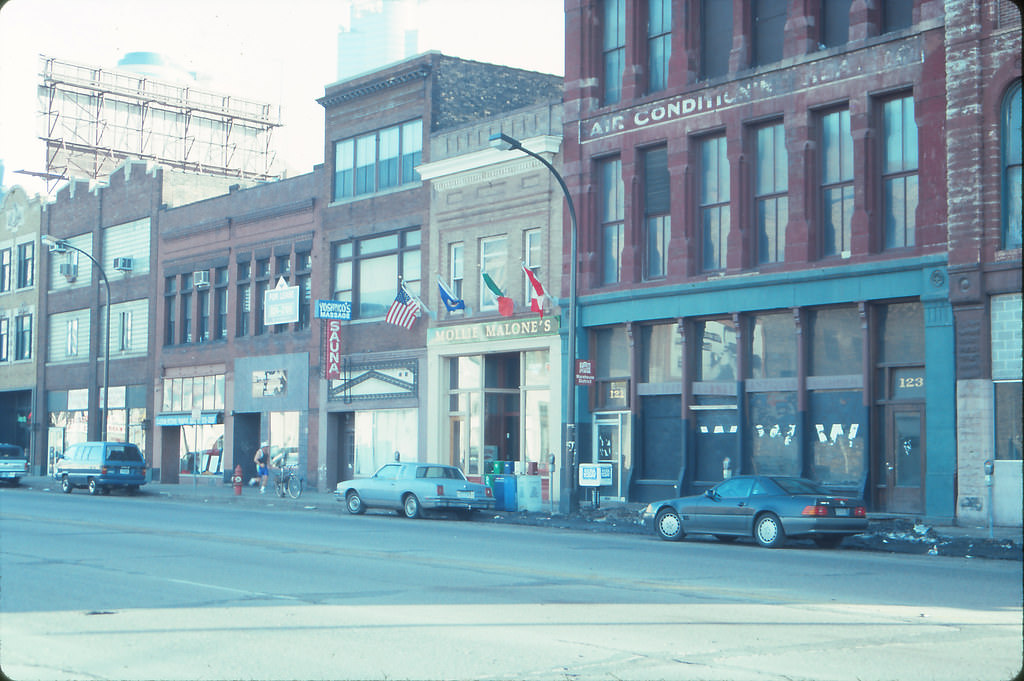 Minneapolis from North 5th Avenue (near Ford Center), April 1993