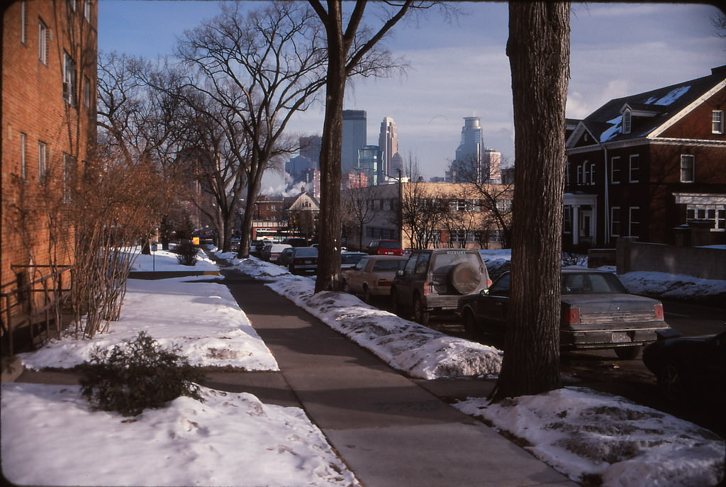 10th Street from Skyway, Minneapolis, January 1993