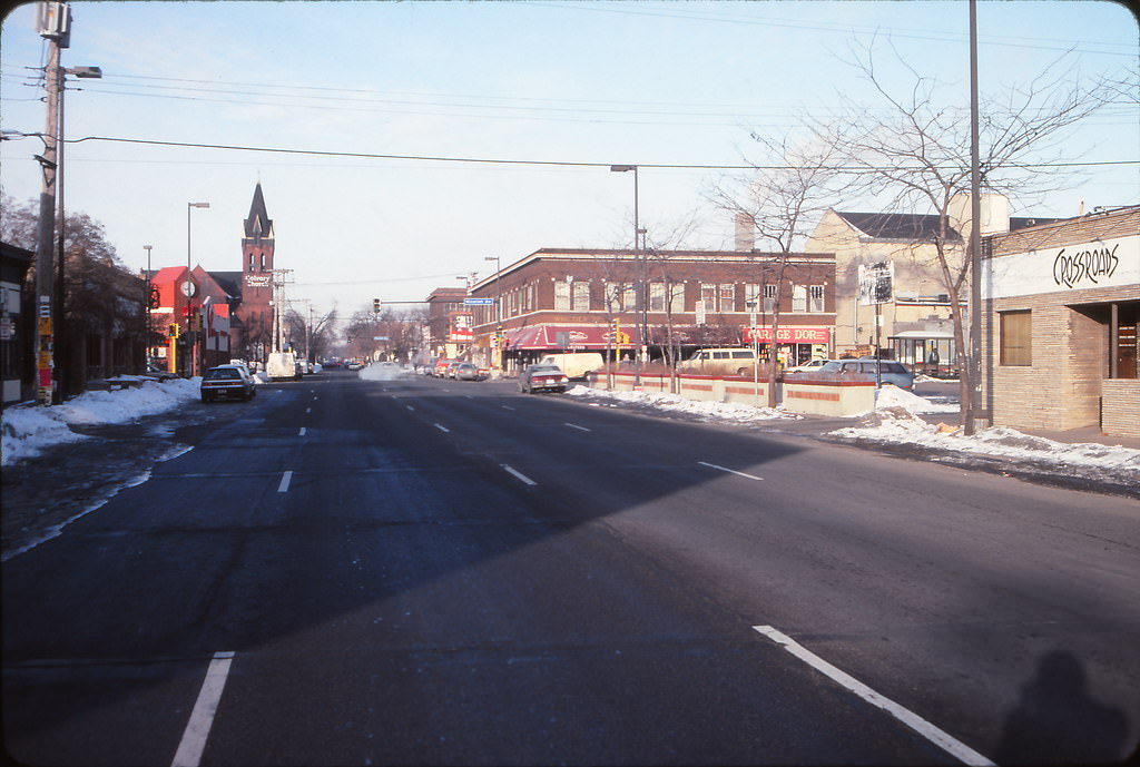 Downtown Minneapolis from Fair Oaks area, Jan 1993