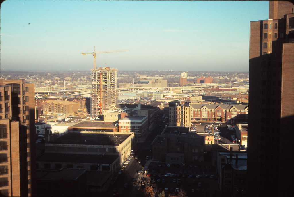 Loring Park & Loring Heights from Hyatt Regency, Minneapolis, Nov 1990