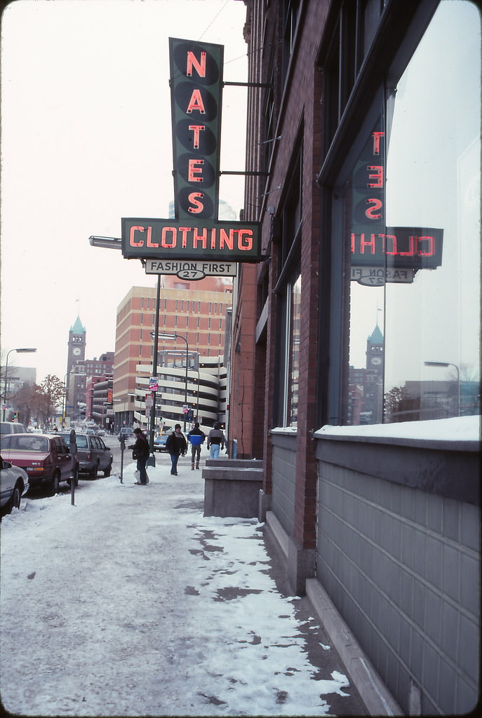 First Avenue at N 2nd Street, Minneapolis, Dec 1990