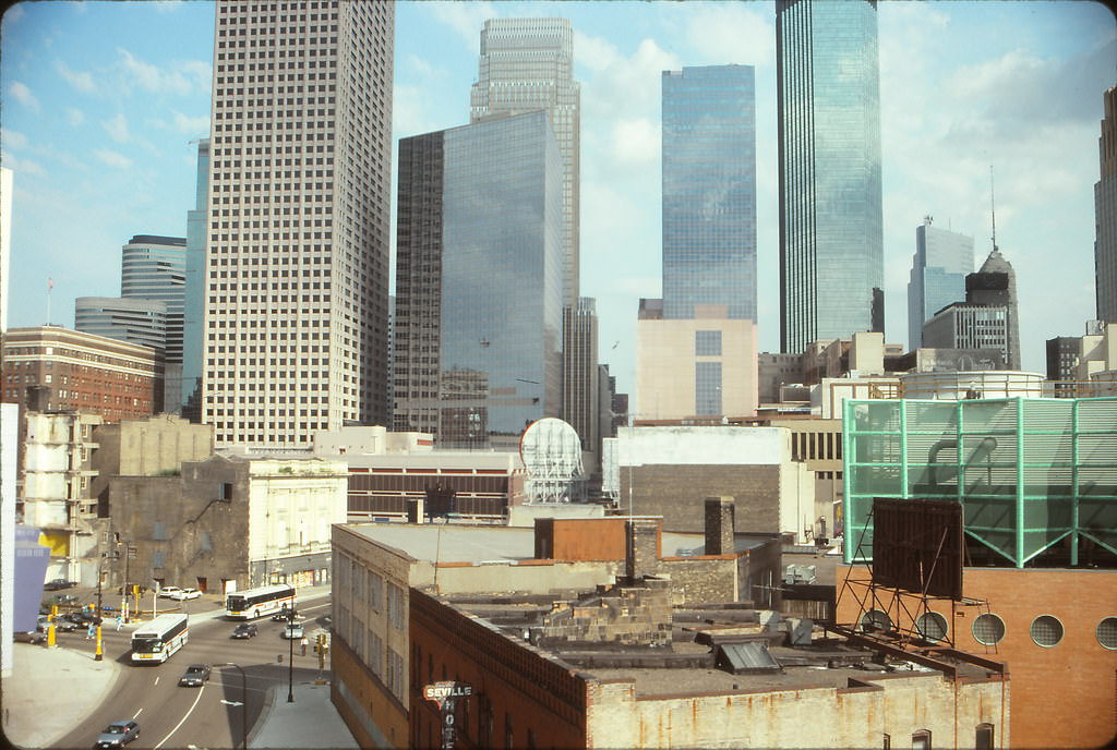 Core Skyline from Parking Garage A (7th Street Garage), which had recently opened, August 1991