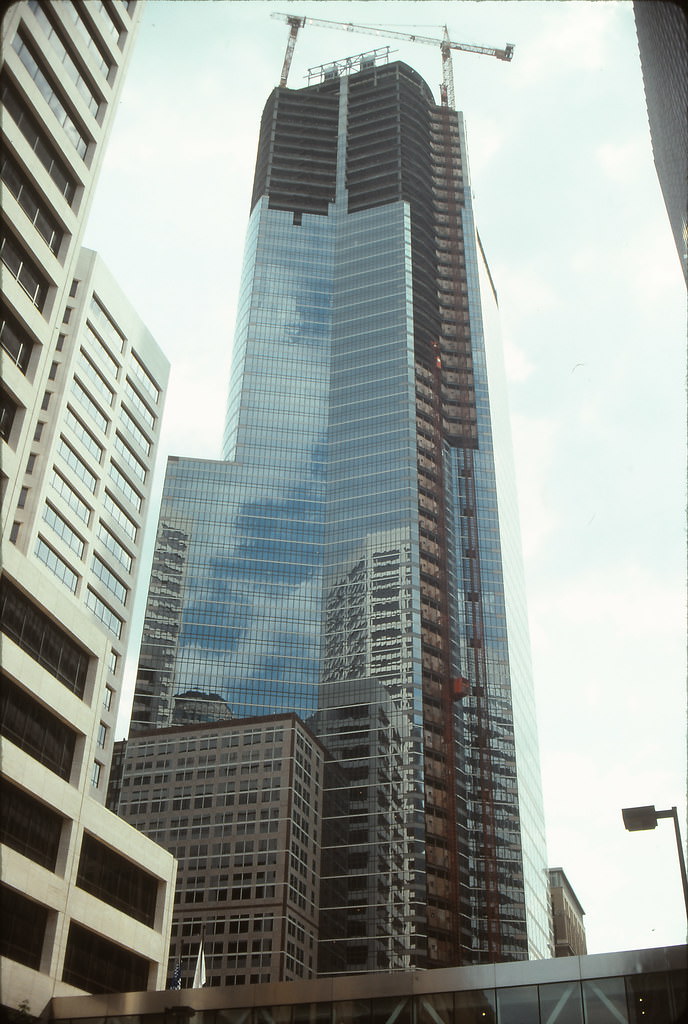 First Bank Place Tower under construction, Minneapolis, August 1991
