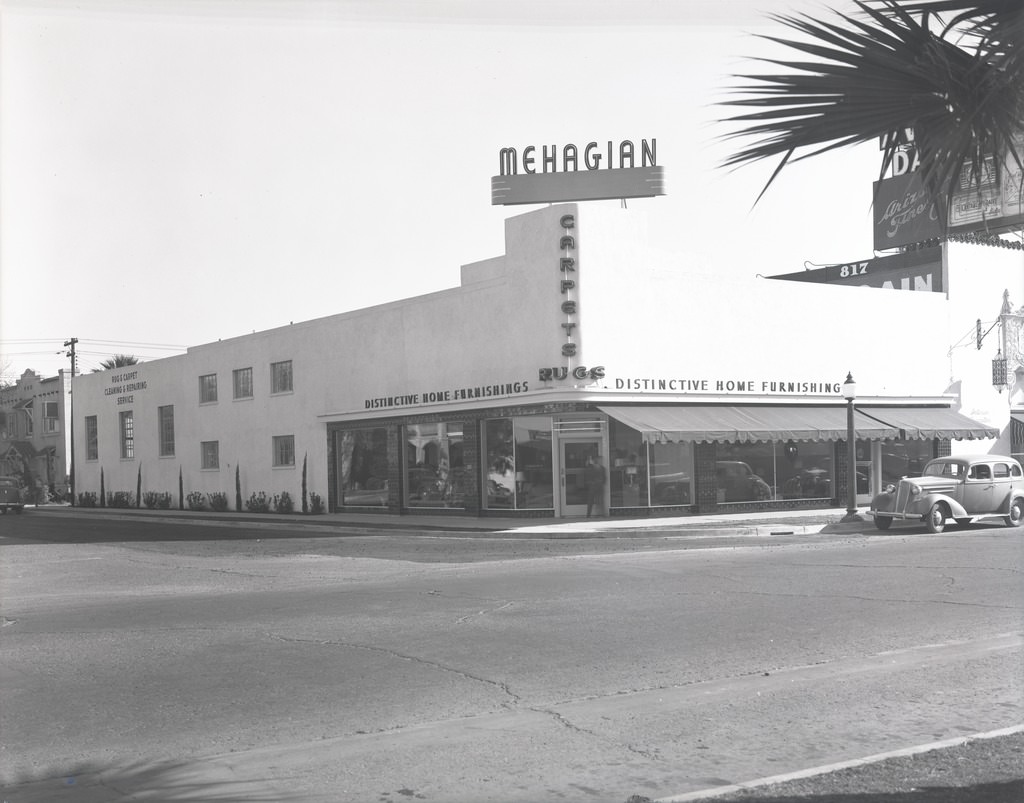 Mehagian Furniture Store Exterior, Phoenix, 1940