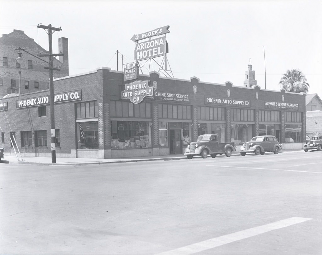 Phoenix Auto Supply Store Building Exterior, Phoenix, 1940