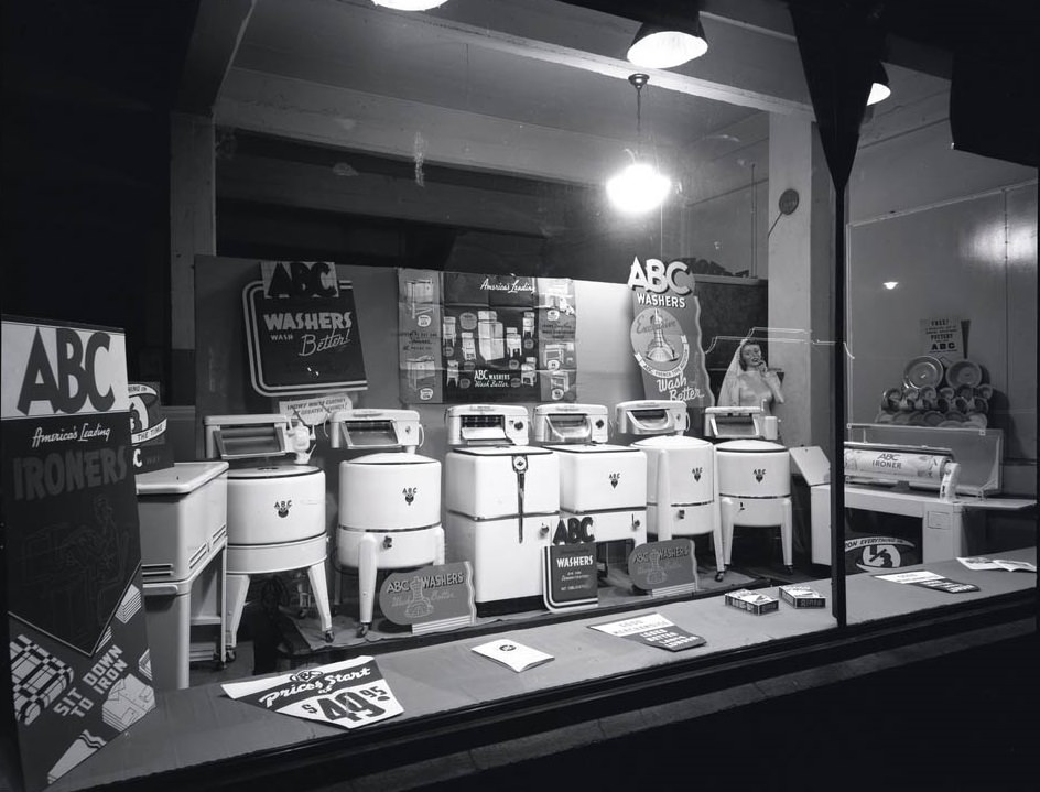 Window Display of A. B. C. Washers and Ironers, Phoenix, 1940