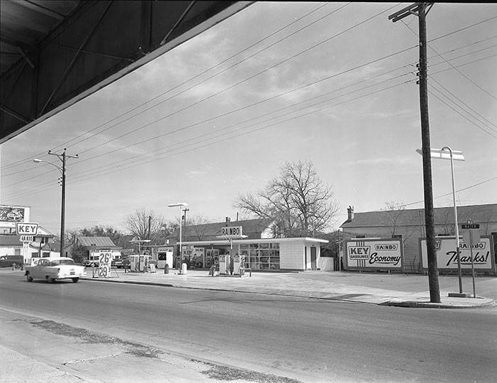 Rainbo Service Station Number 14, 302 Water Street at Haller Alley, New City Block 692, Urban Renewal Project 5, 1960s