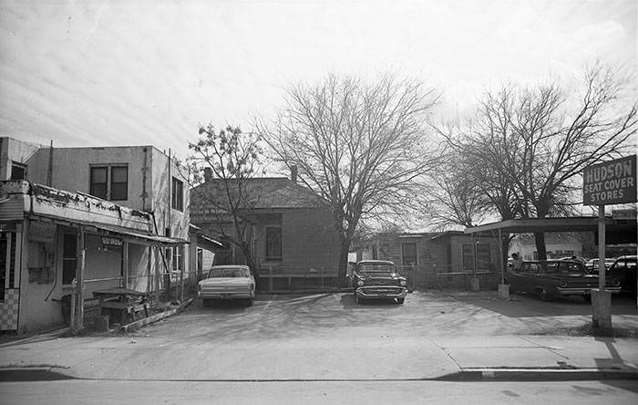 Parking lot between Las Vegas Night Club, 326 East Market Street, and Hudson Seat Cover Stores,310 East Market Street, New City Block 169, 1965