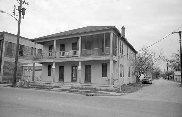 Hoppe Apartments, 410 Water Street at corner of Arroyo Alley, New City Block 696, demolished, 1965